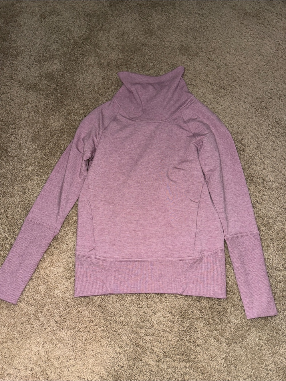 Lululemon Dusty Rose Ribbed Funnel Neck Pullover